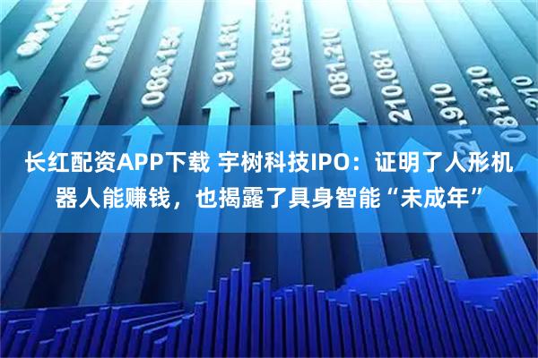 长红配资APP下载 宇树科技IPO：证明了人形机器人能赚钱，也揭露了具身智能“未成年”